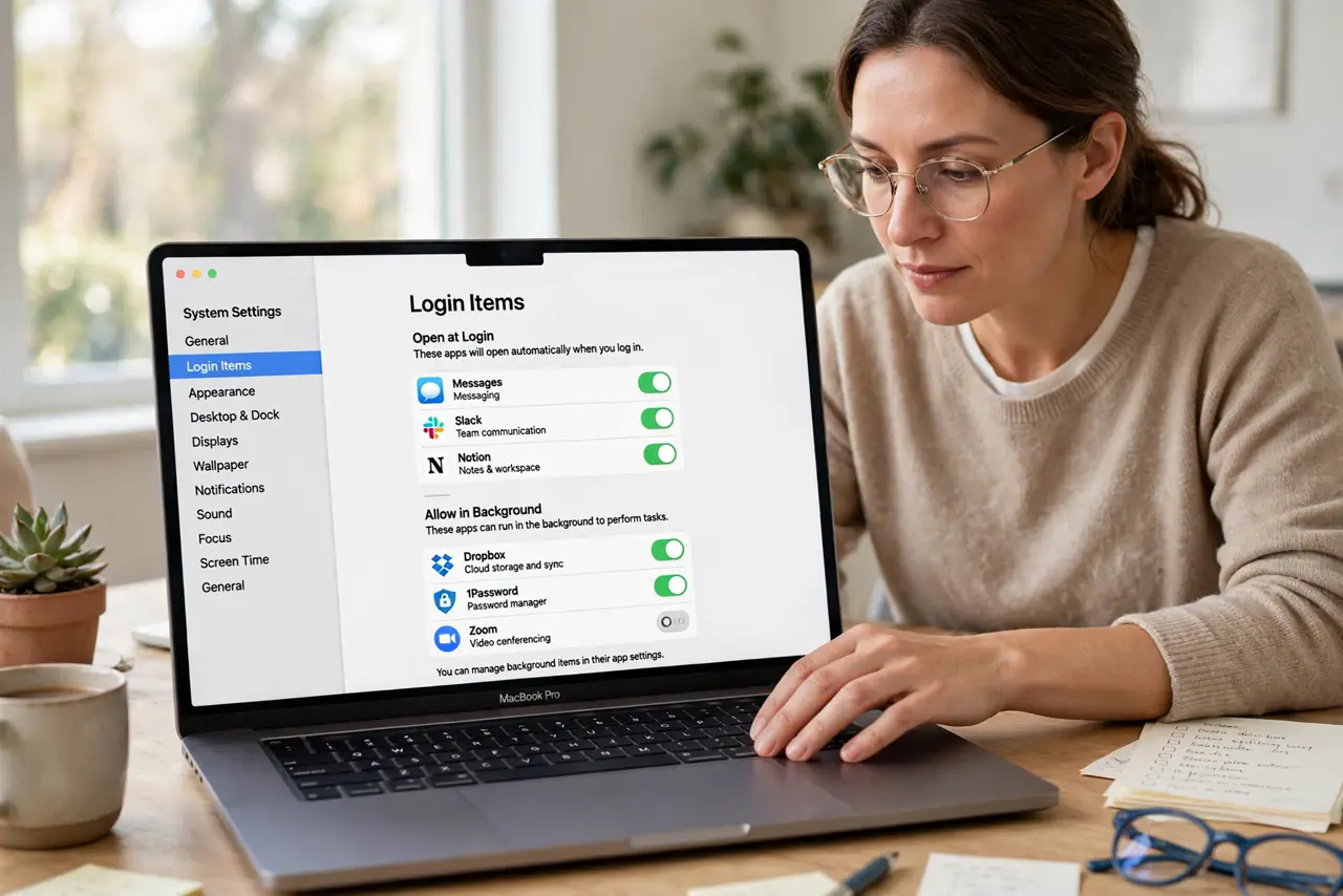 Step 1 in action for Removed Login Items Keep Reopening: Check both Login Items lists.