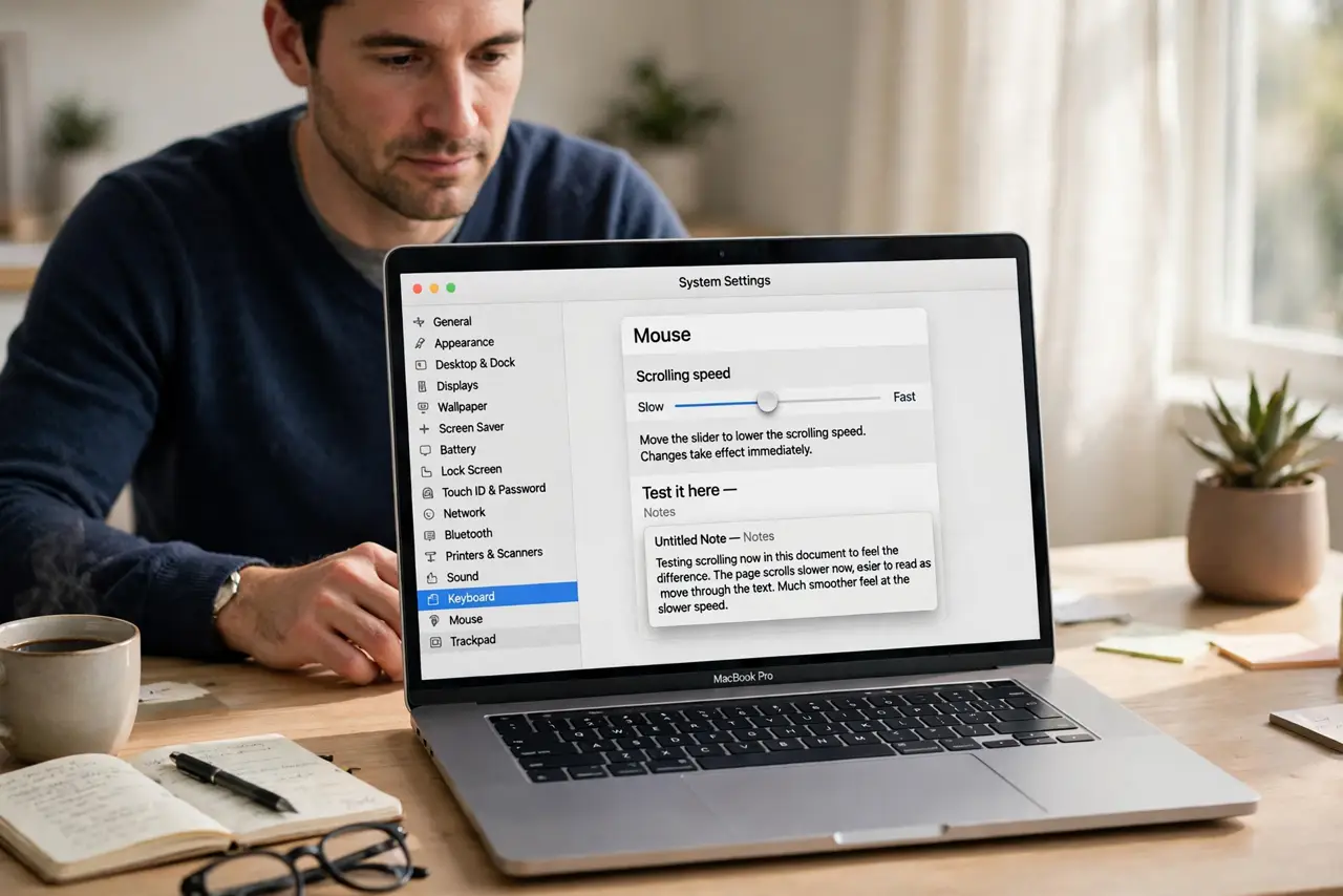 Magic Mouse Scrolls Far Too Fast on Mac — step 1 being performed on the device.