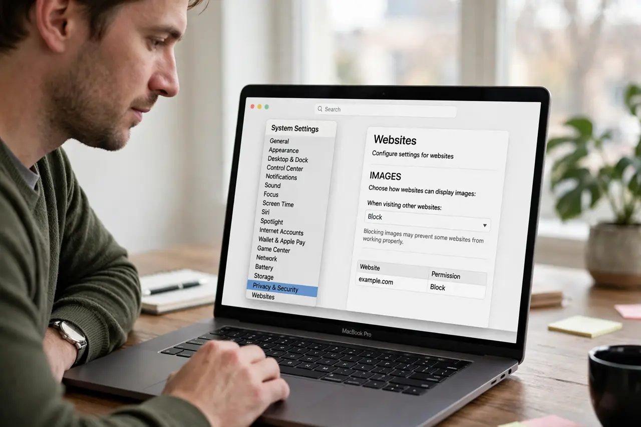 Step 1 in action for Email Signature Images Broken in Mac Mail: Check whether images are blocked.