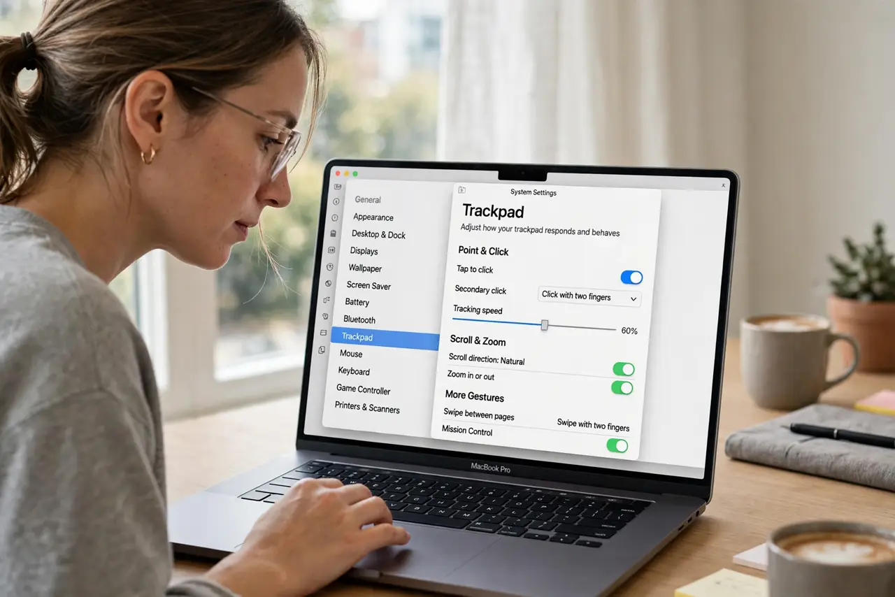Step 1 in action for Reverse the Scroll Direction on Mac: Open the Trackpad or Mouse settings.