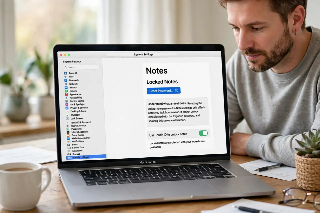 You Forgot a Locked Note Password on Mac — step 1 being performed on the device.