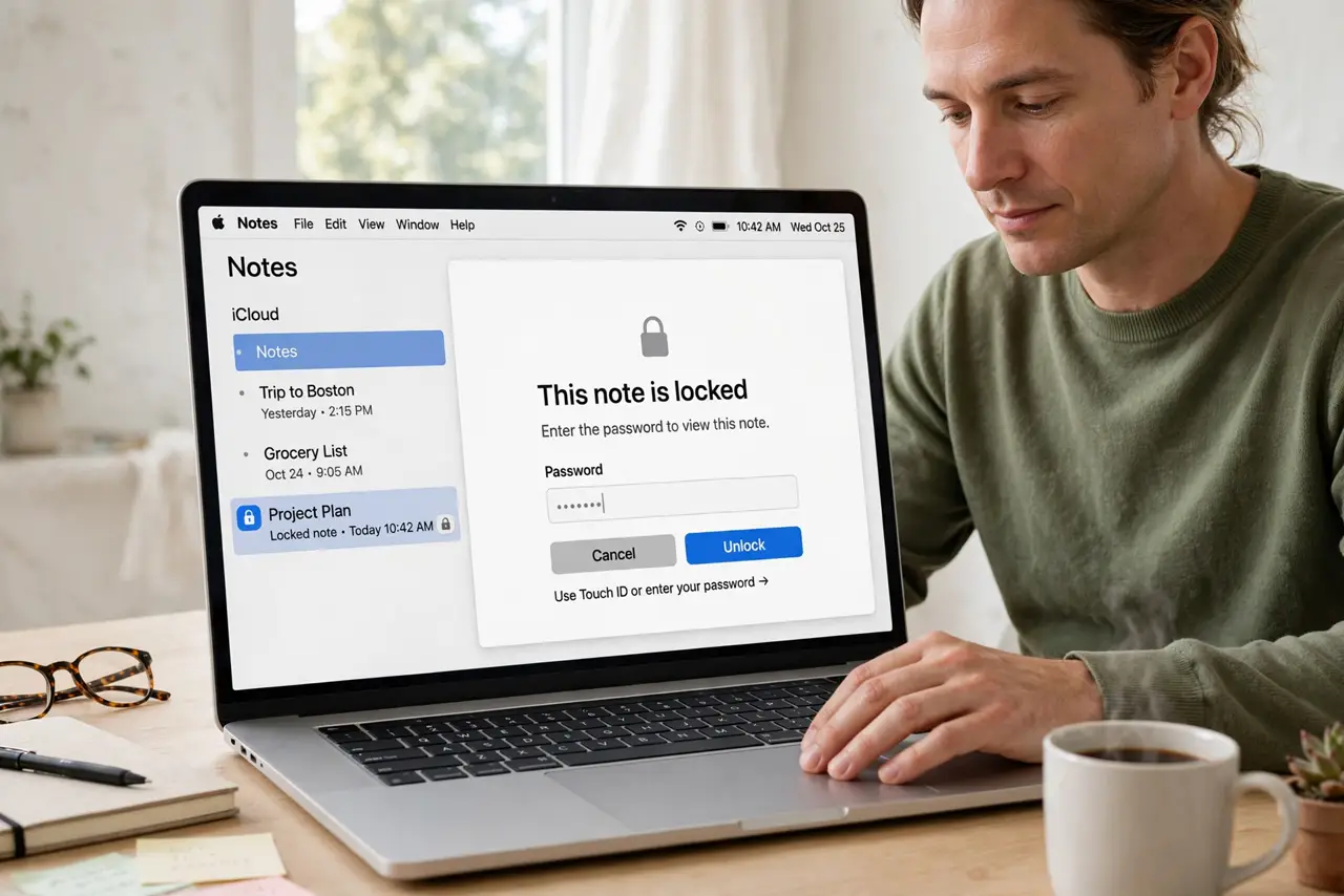 You Forgot a Locked Note Password on Mac — photo showing the situation described in the guide.