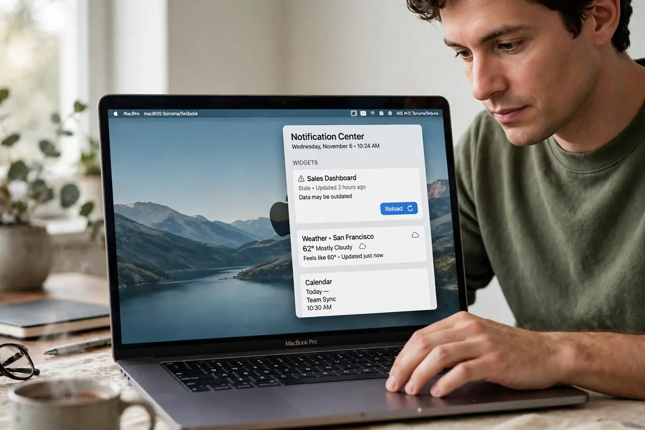 Notification Center Widgets Show Stale Data — step 1 being performed on the device.