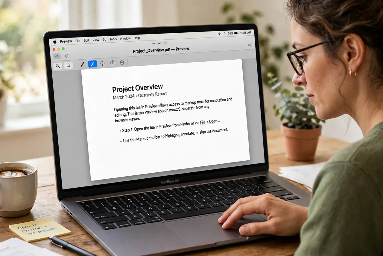 Preview Markup Tools Hidden? Find Them — step 1 being performed on the device.