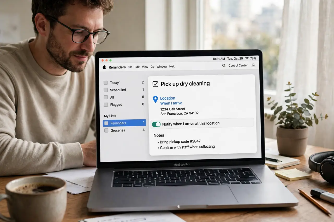 A Location Reminder Never Fires on Mac — photo showing the situation described in the guide.