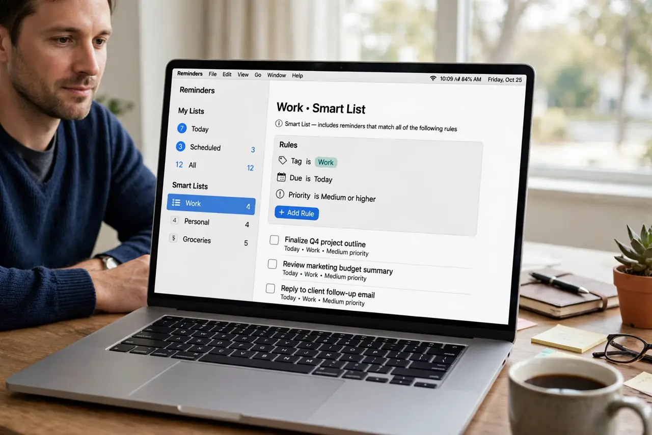 A Reminders Smart List Shows Up Empty — photo showing the situation described in the guide.