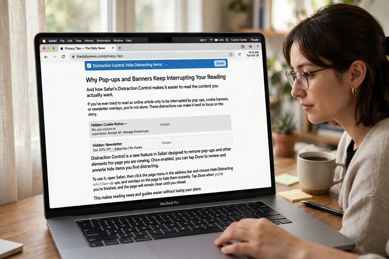 Open the annoying page in Safari.