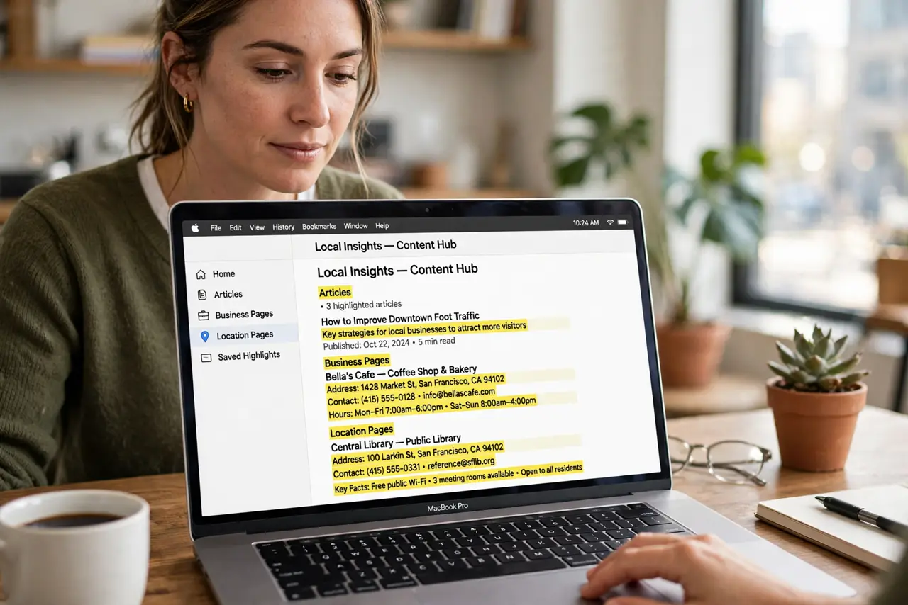 Open a content-rich page.