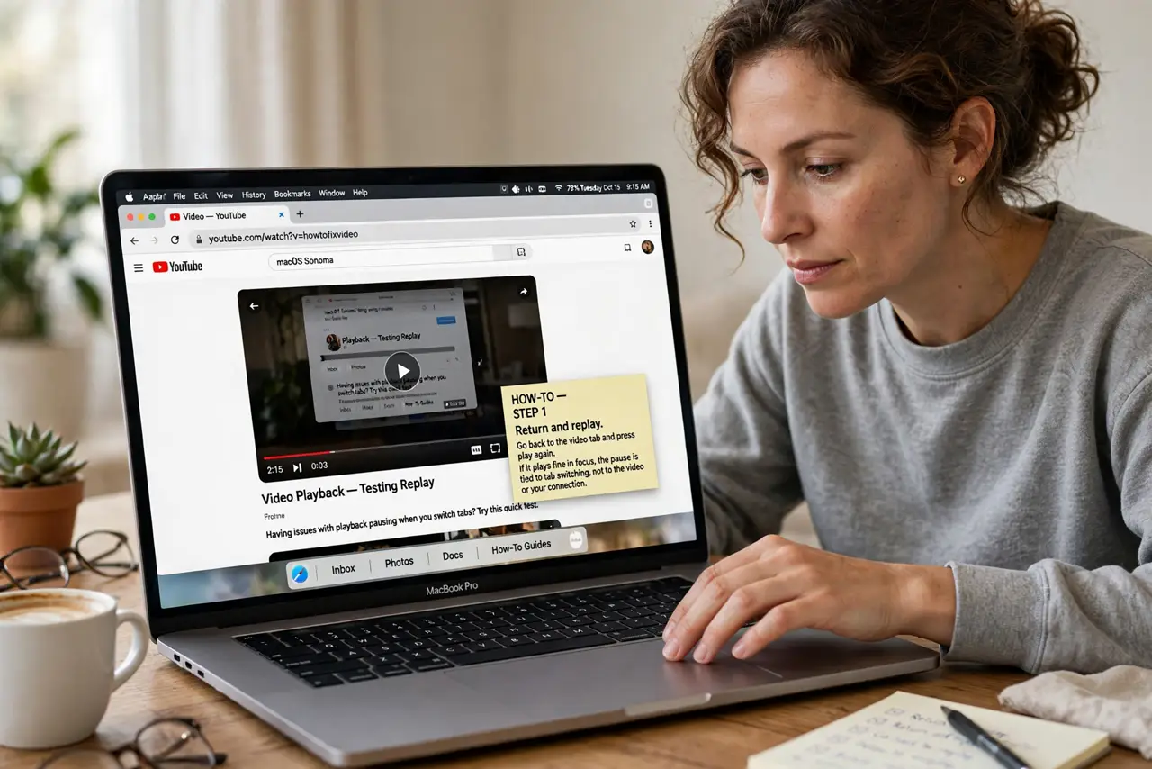 Safari Video Pauses When You Switch Tabs — step 1 being performed on the device.