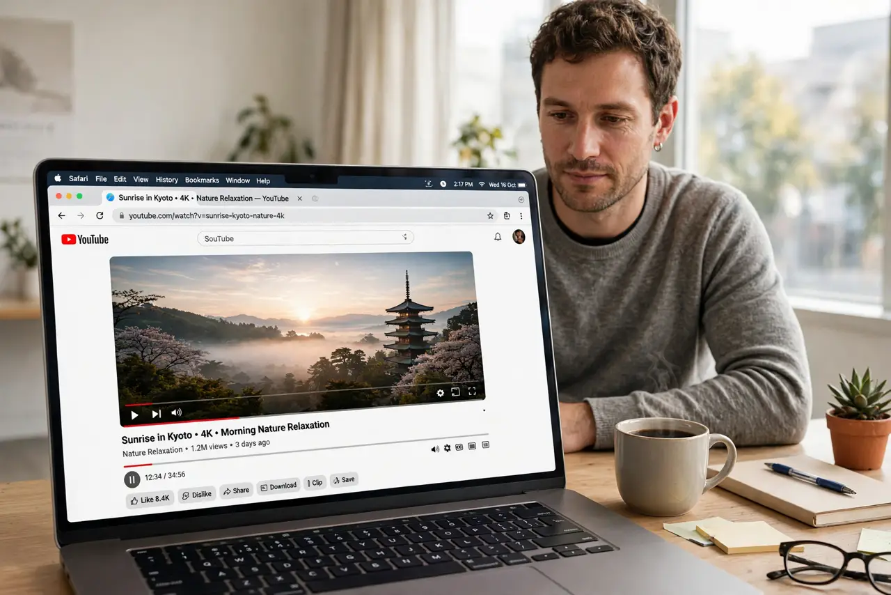 Safari Video Pauses When You Switch Tabs — photo showing the situation described in the guide.