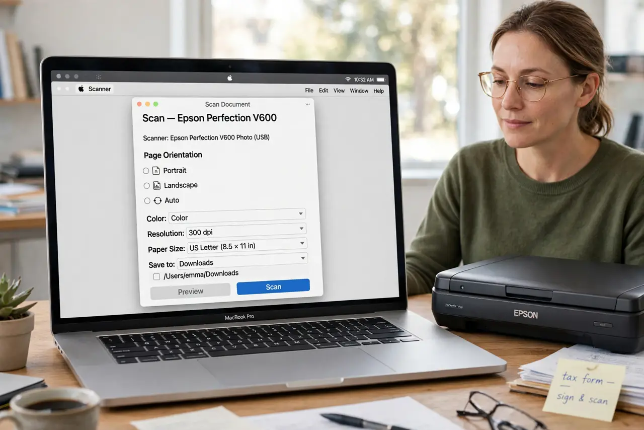 Scan to PDF Saves Pages Sideways on Mac — photo showing the situation described in the guide.