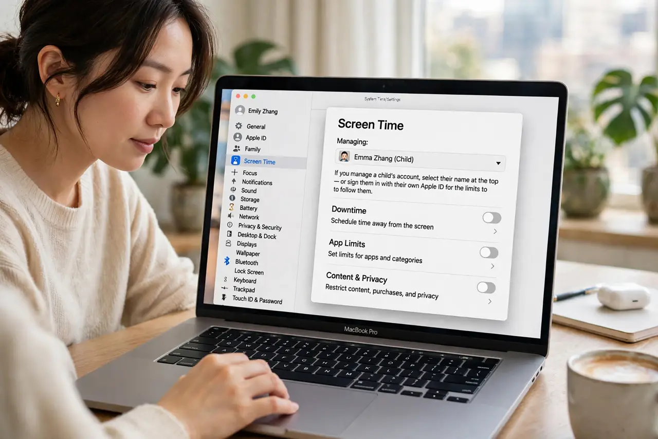 Open Screen Time in System Settings.