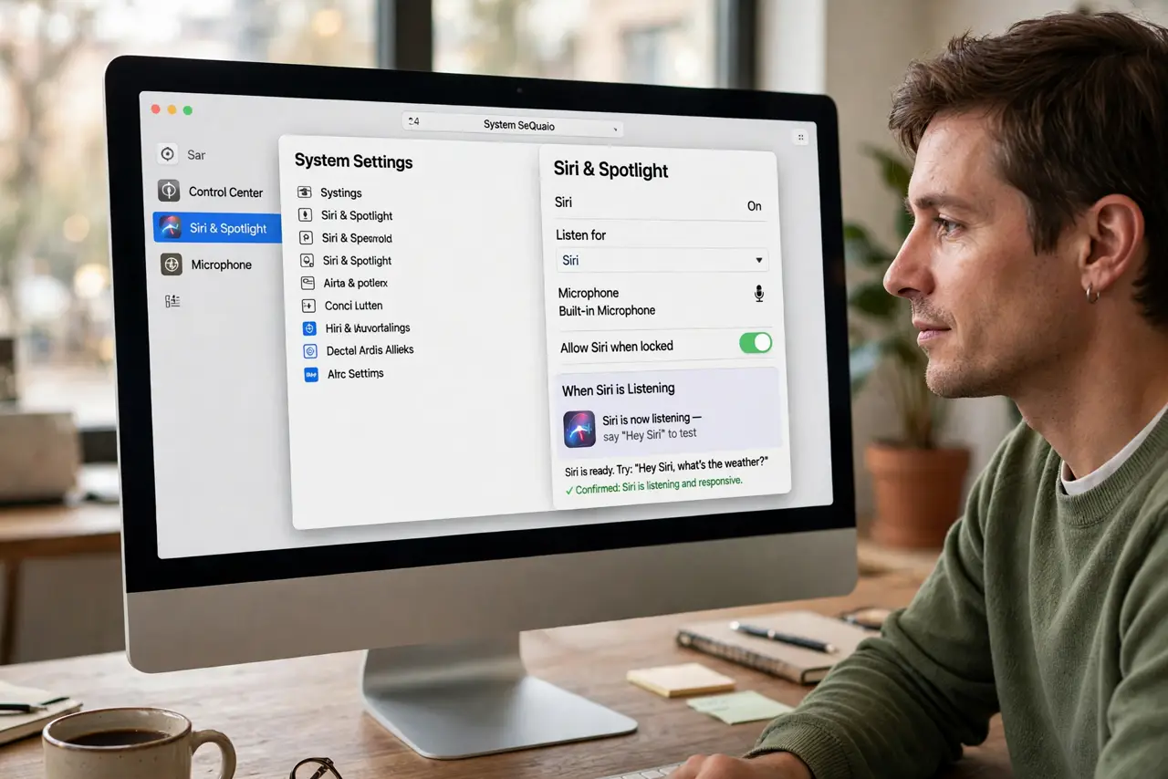 Step 1 in action for Siri Won't Answer on Your Headphones: Confirm Siri listens at all.