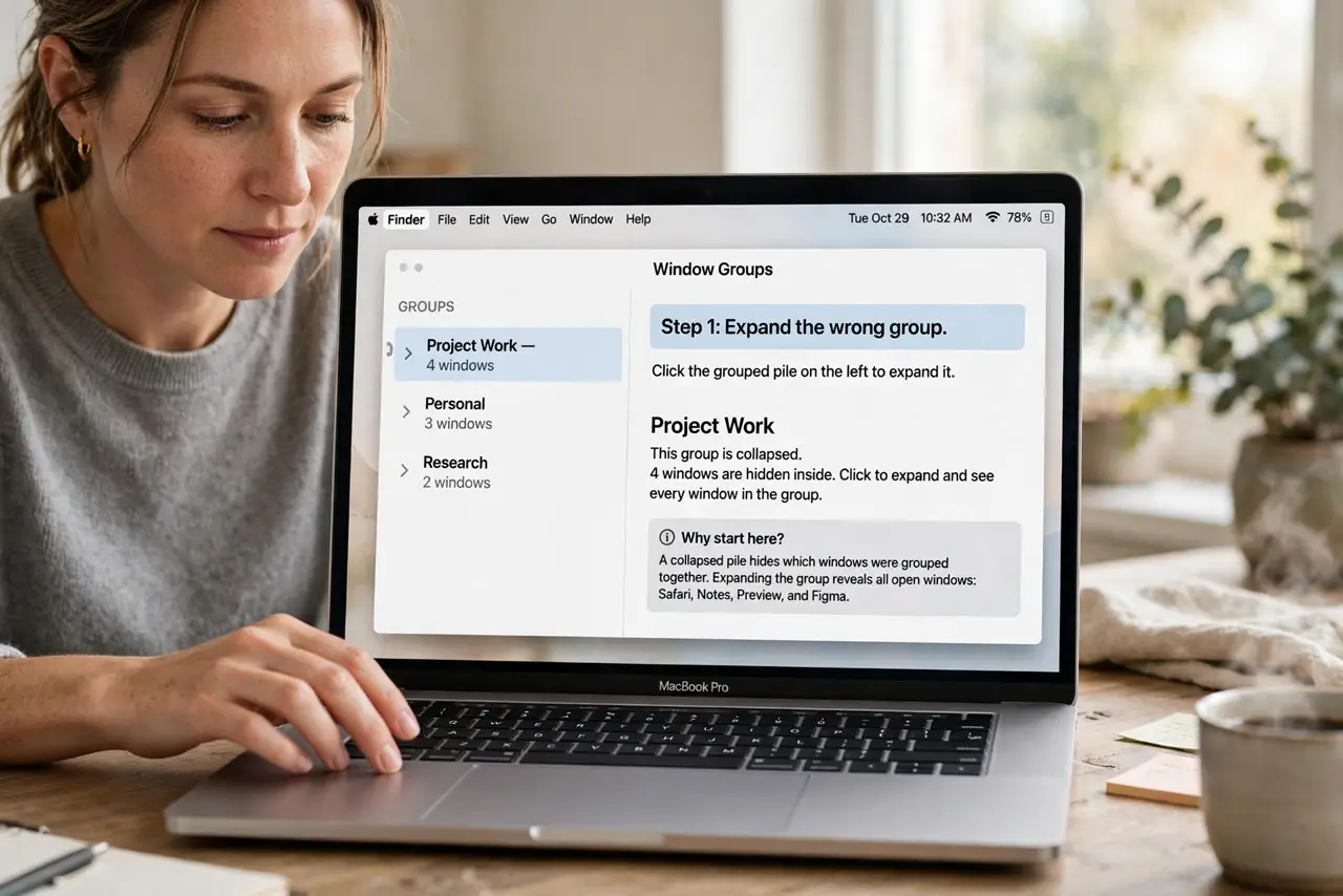 Stage Manager Groups the Wrong Windows? Fix It — step 1 being performed on the device.