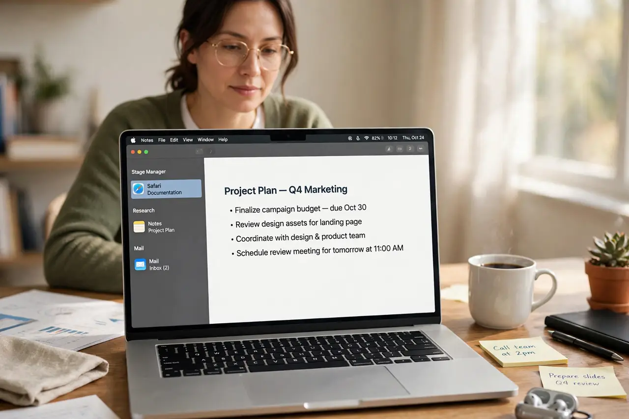 Stage Manager Groups the Wrong Windows? Fix It — photo showing the situation described in the guide.