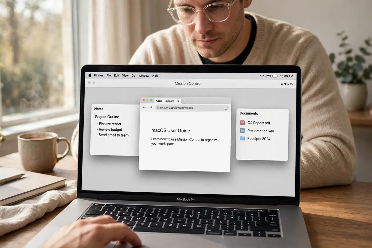 A person performing the first step: Reveal the hidden windows.