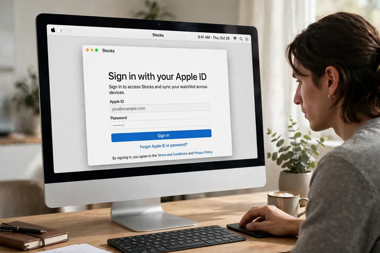 A person carrying out step one: open the app and sign in.
