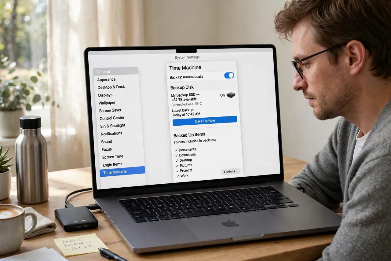 Time Machine Excludes a Folder Silently — photo showing the situation described in the guide.