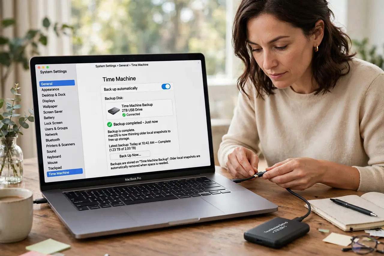 Time Machine Snapshots Fill Your Mac Disk — step 1 being performed on the device.