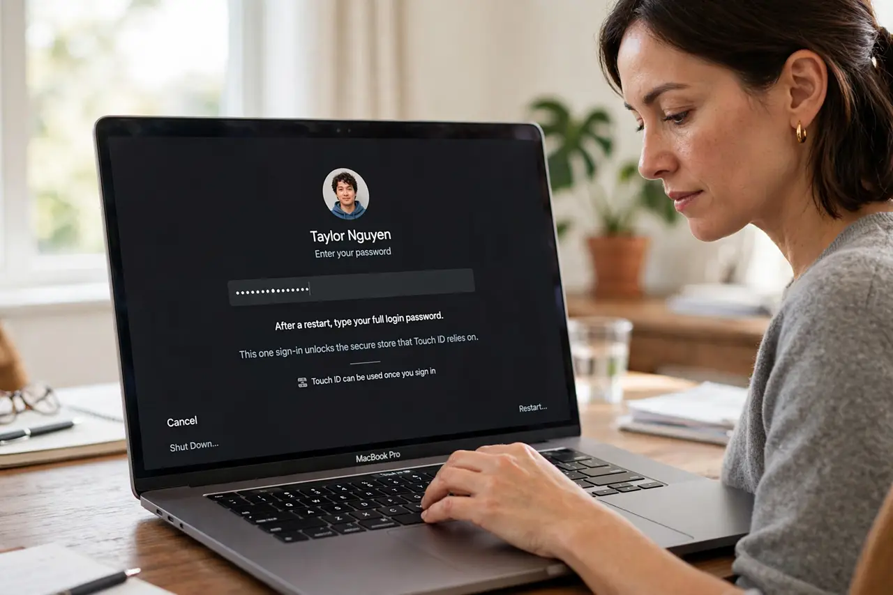 Touch ID Asks for a Password After Restart — step 1 being performed on the device.