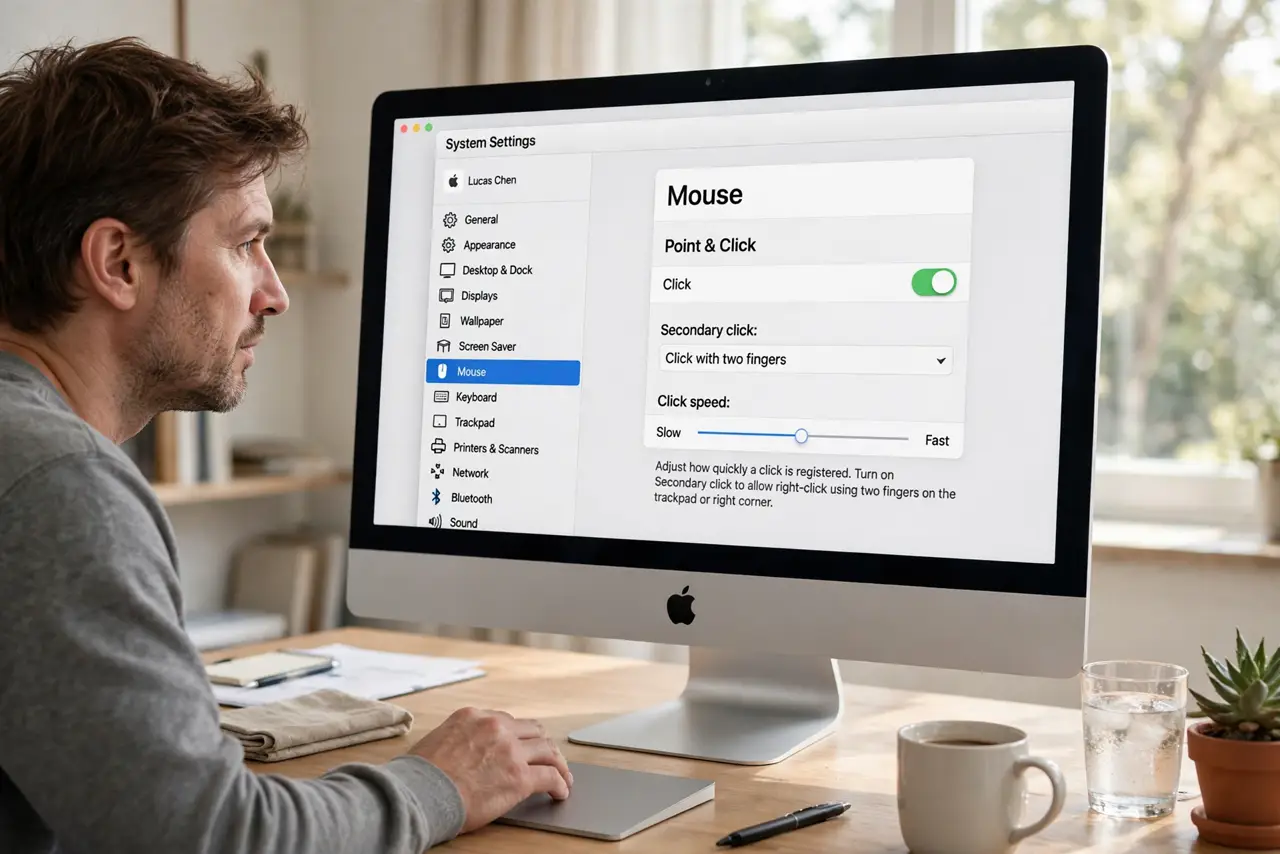 Step 1 in action for Trackpad Click Stopped Working on Mac: Check the click settings.