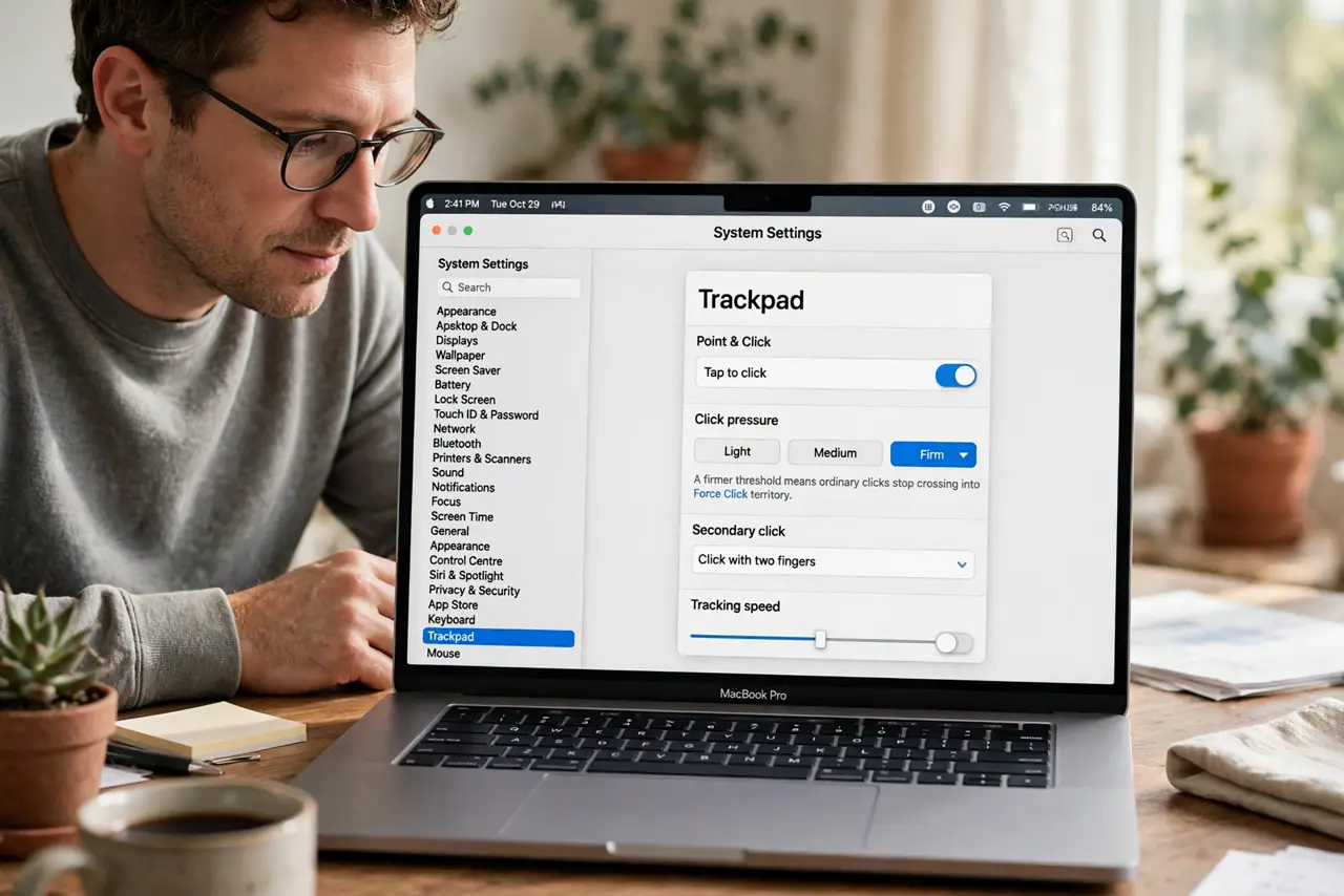 Trackpad Force Click Fires Too Easily — step 1 being performed on the device.
