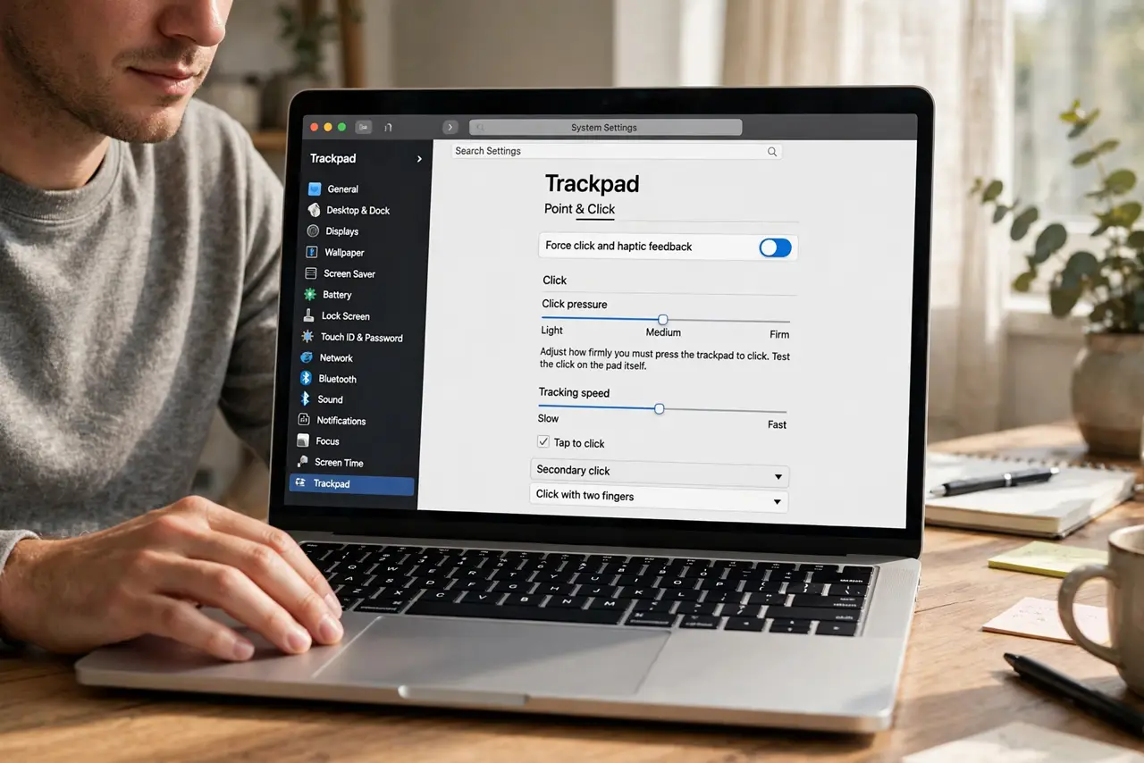 Trackpad Force Click Fires Too Easily — photo showing the situation described in the guide.