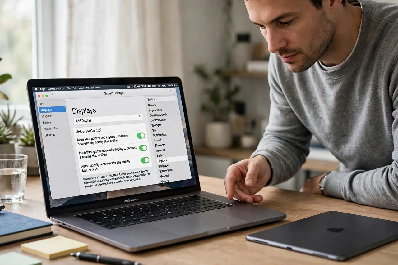 Universal Control Keyboard Lags? Fix It — step 1 being performed on the device.