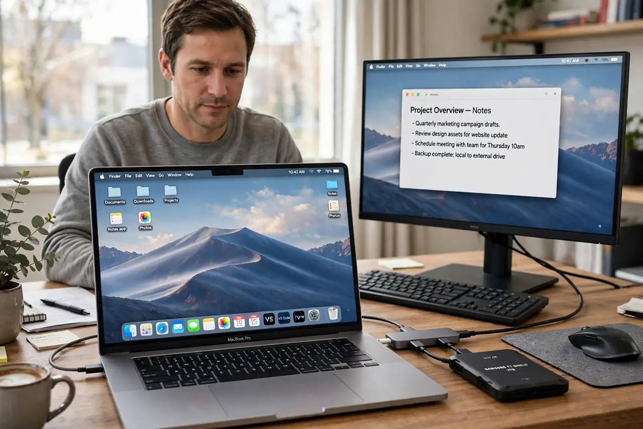 A USB-C Hub Disconnects When Mac Sleeps — photo showing the situation described in the guide.