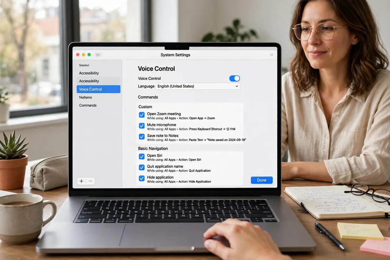 Voice Control Commands Conflict on Mac — photo showing the situation described in the guide.