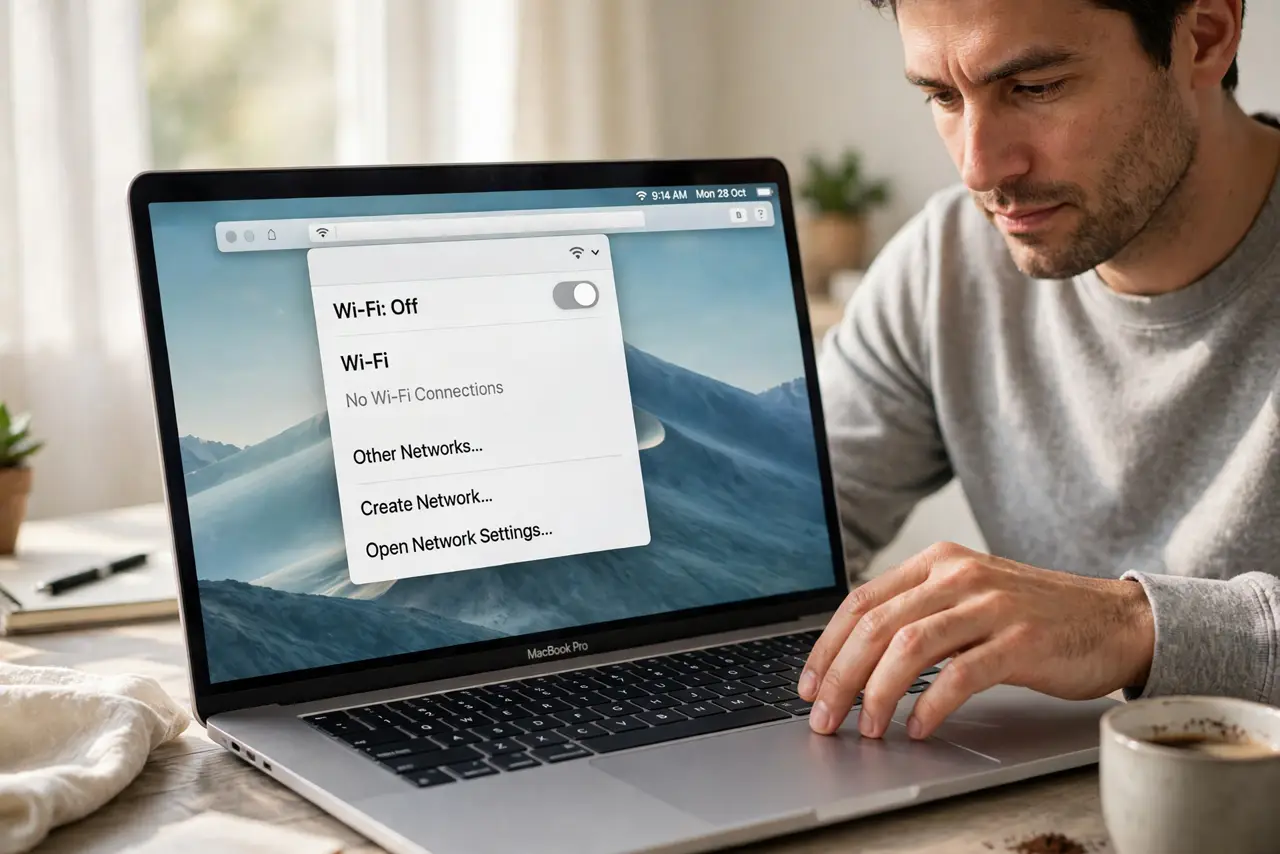 A person performing the first step: Turn Wi-Fi off and on after waking.