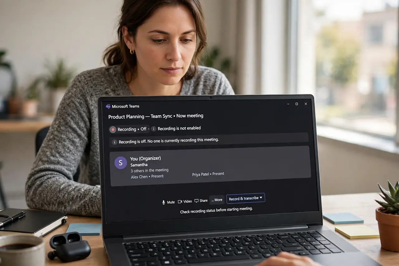 Person performing step 1 of Meeting Recording Permission Denied? Fix It