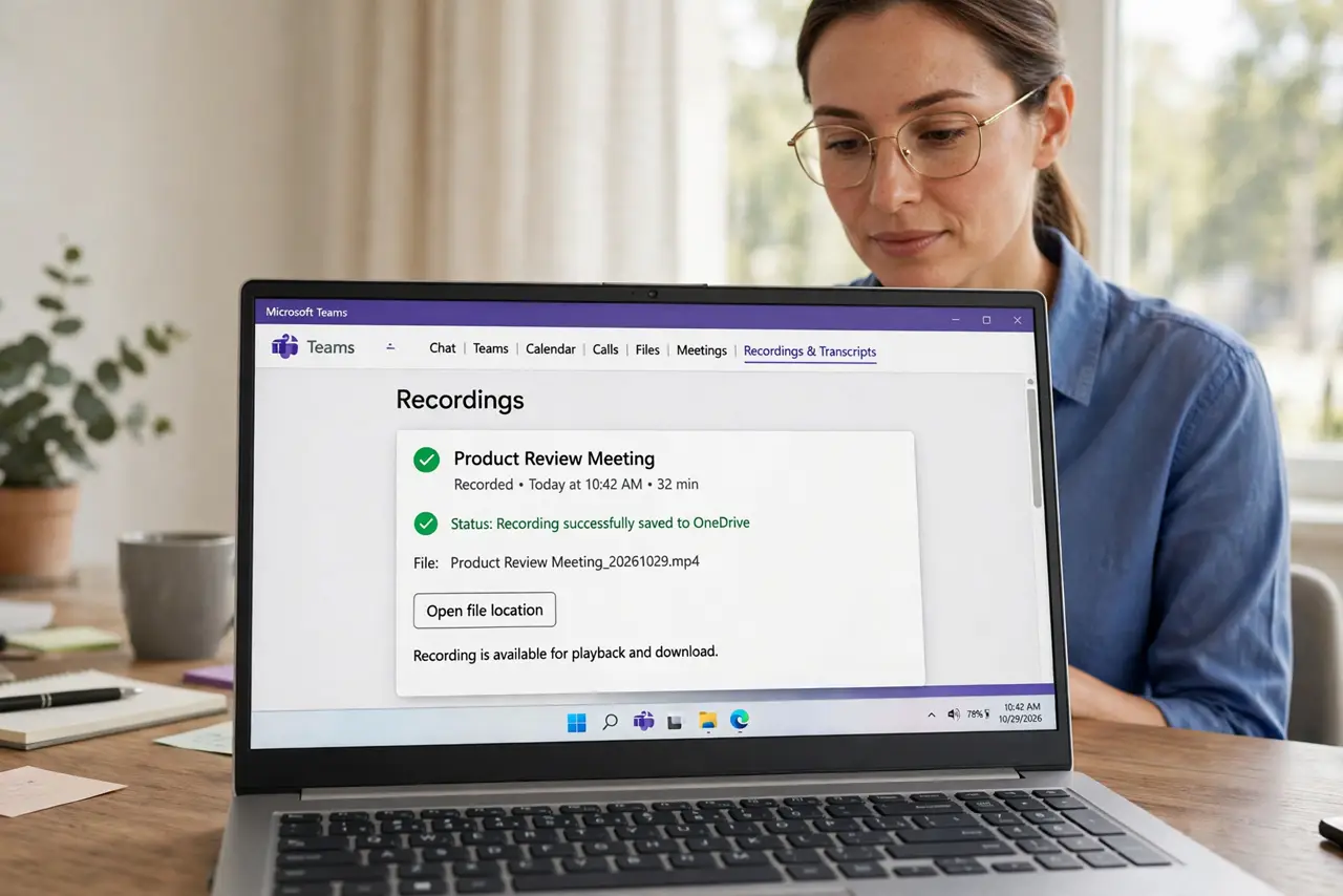 Person performing step 1 of Meeting Recording Transcript Missing? Fix It