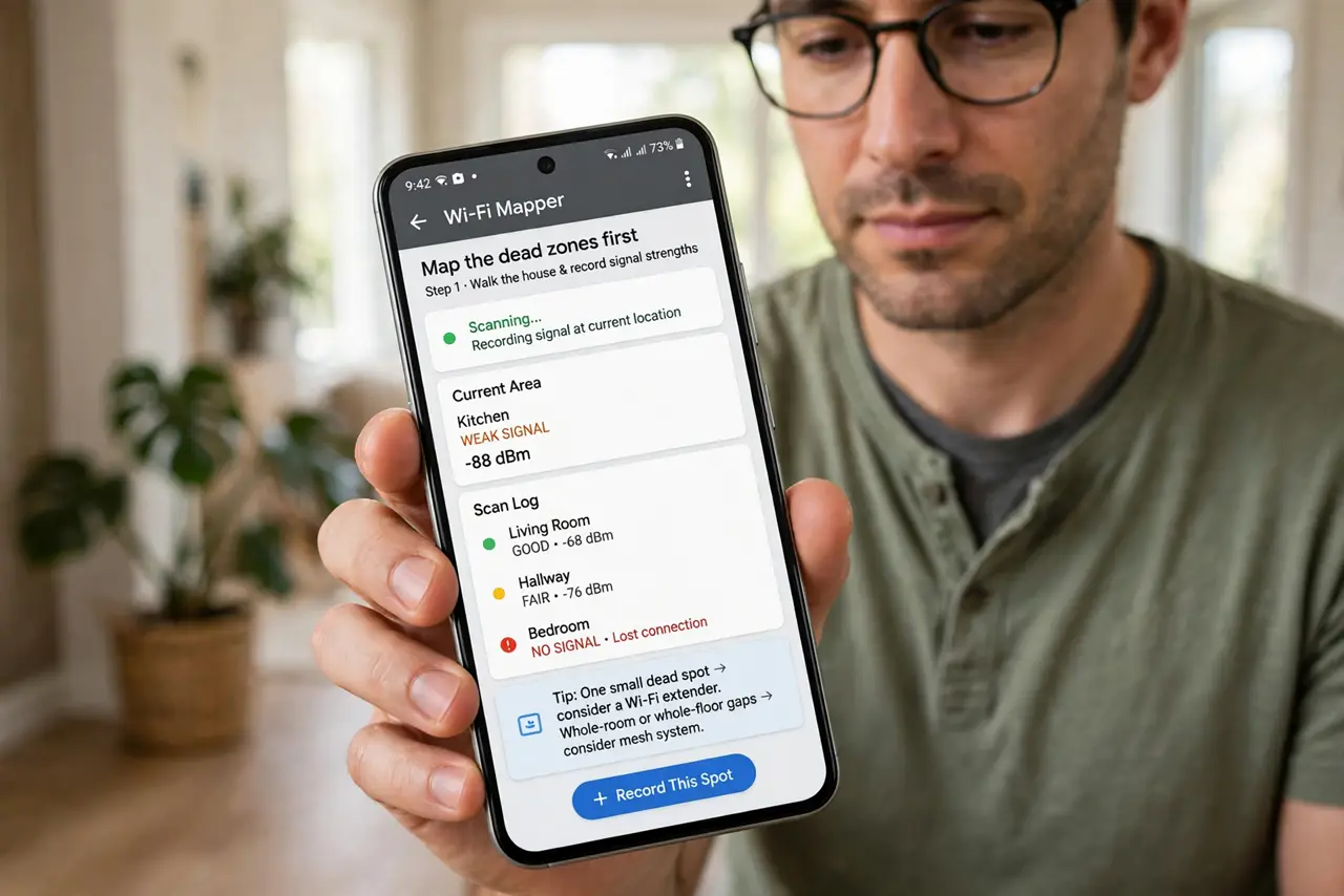 Mesh Wi-Fi vs Extender: Which Should You Buy First — step 1 being performed on the device.