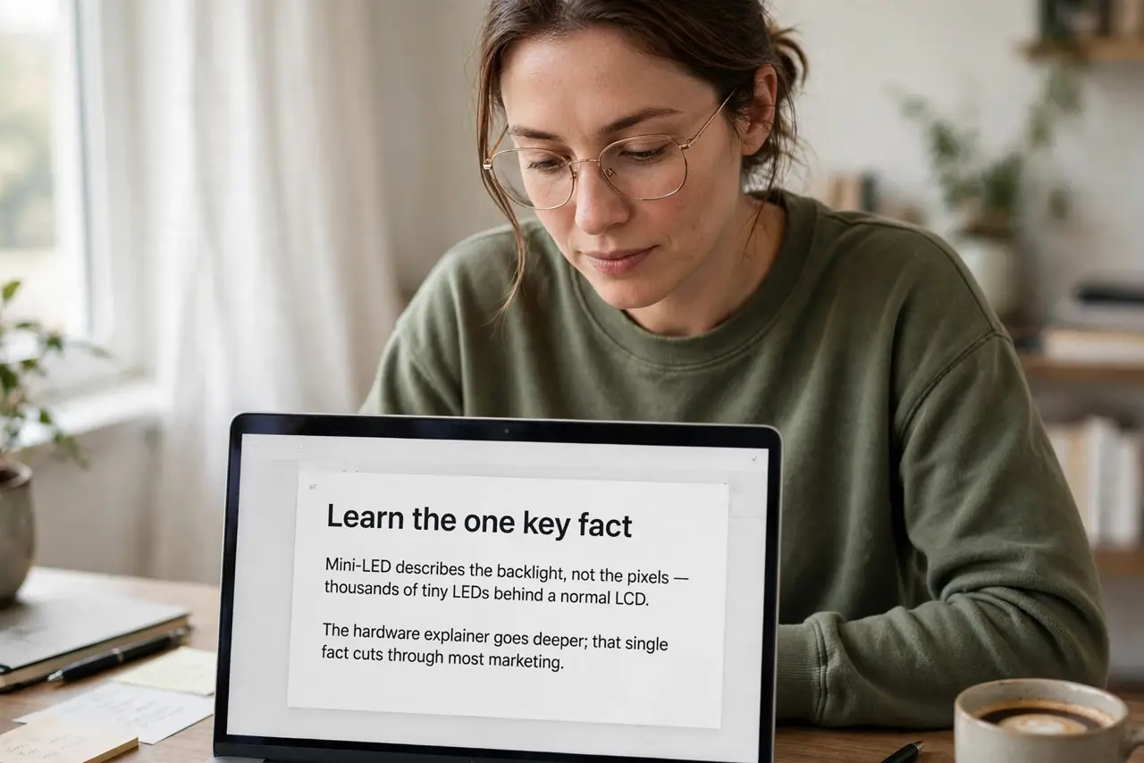 A person performing the first step of the guide: Learn the one key fact.