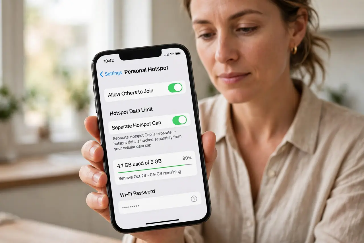 Step 1 in action for Hotspot Ate Your Data Plan: Know your hotspot cap is separate.