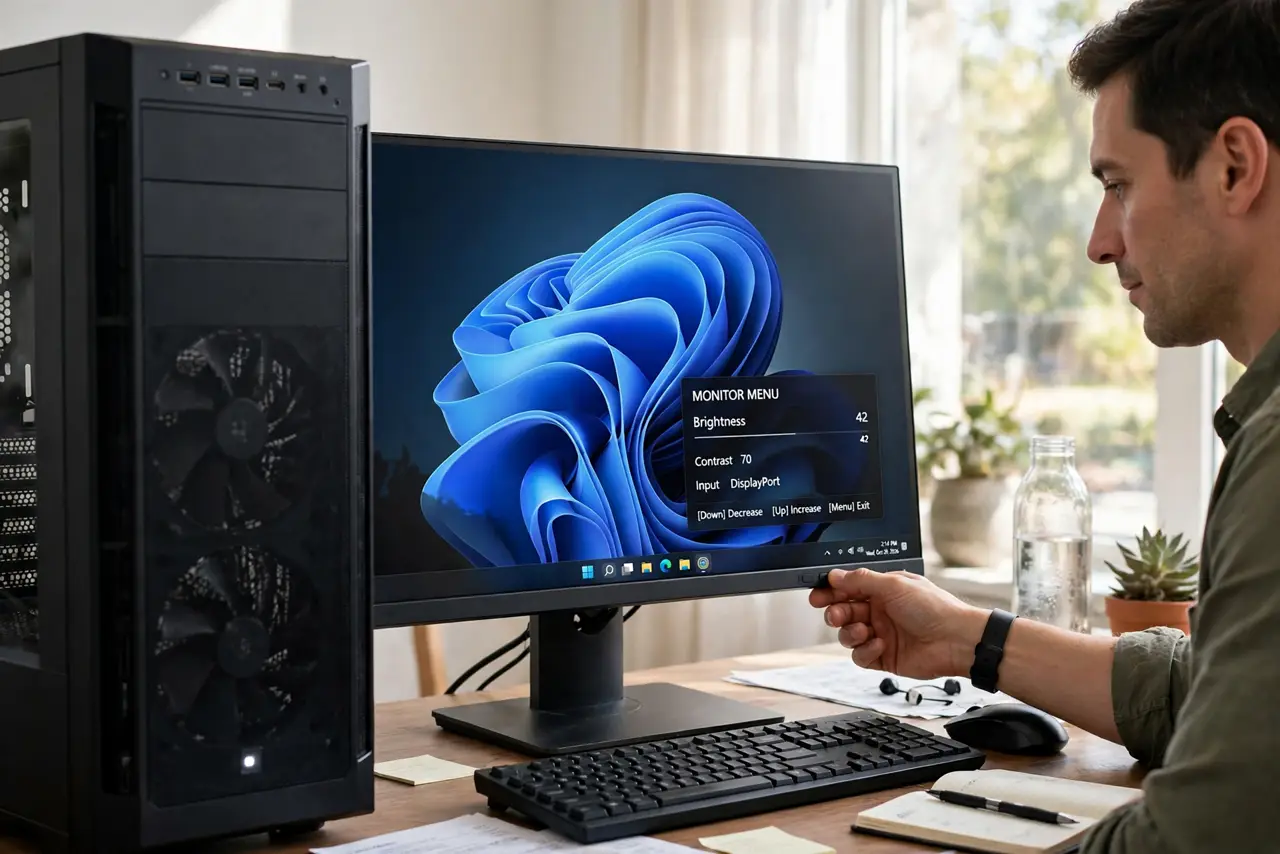 Monitor Backlight Flickers? Fix It Safely — photo showing the situation described in the guide.