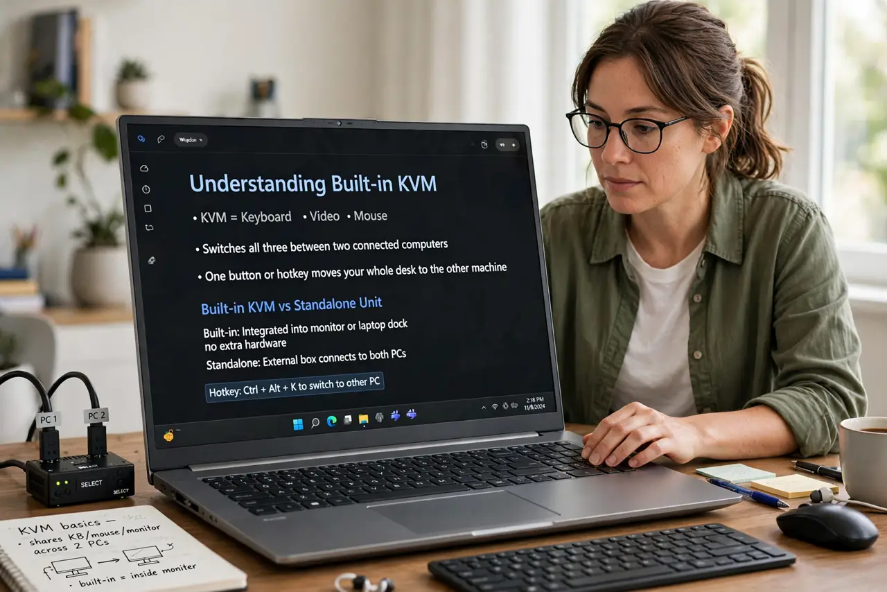 A person performing the first step of the guide: Understand what built-in KVM does.