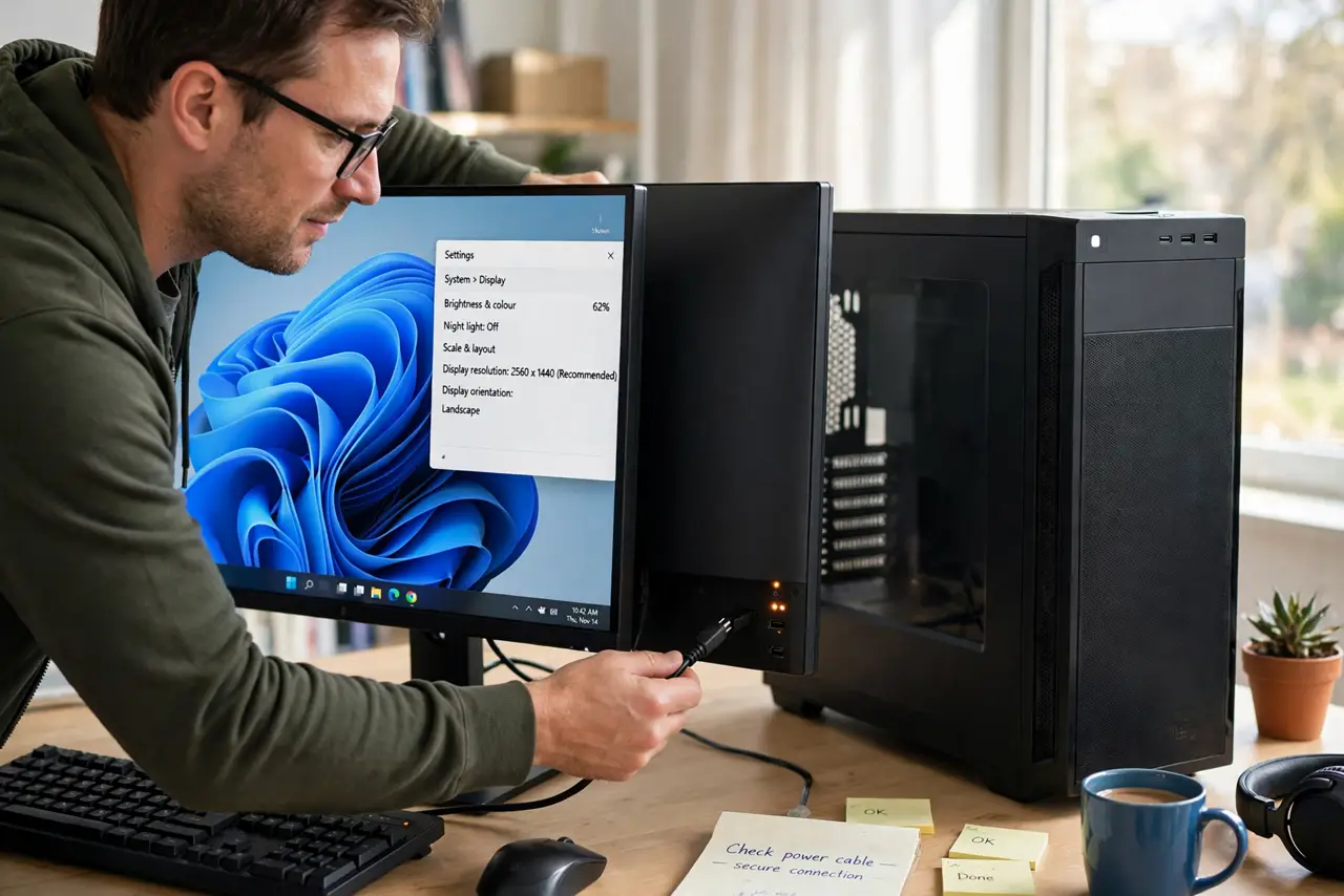 Monitor Power Light Blinks? What It Means — photo showing the situation described in the guide.