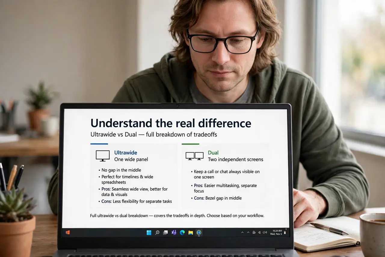 A person performing the first step of the guide: Understand the real difference.