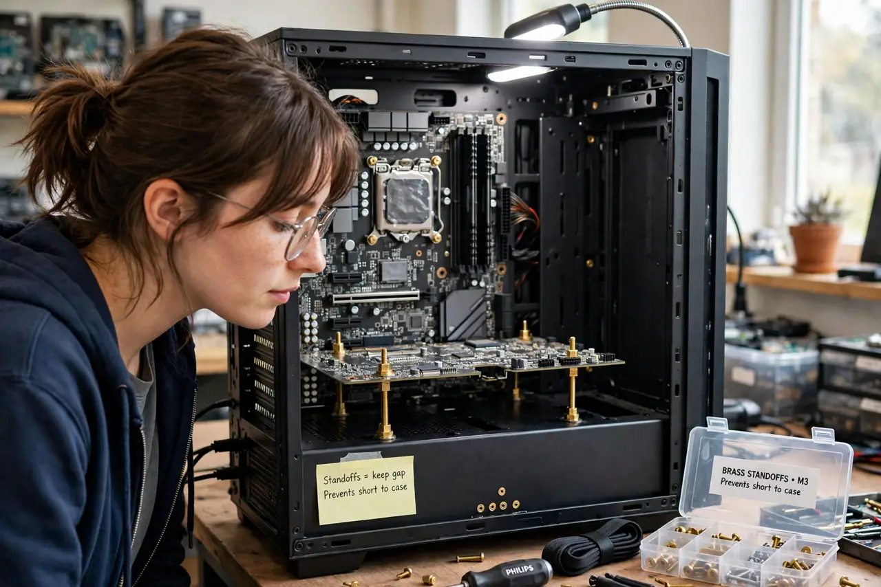 A person performing the first step: Learn what they prevent. The motherboard's solder points sit millimeters above.