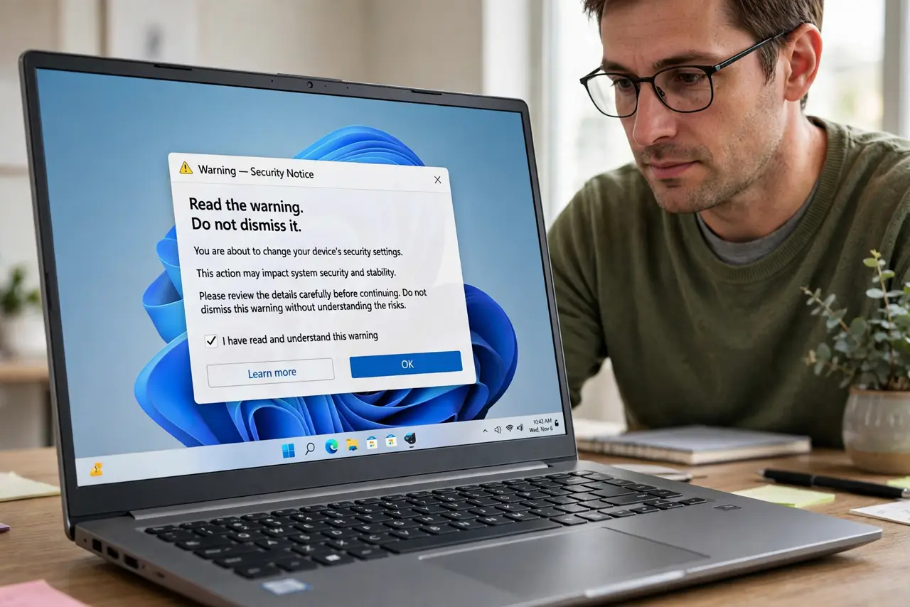 Step 1 in action for 'Not Secure' Form Warning: Read the warning, don't dismiss it.