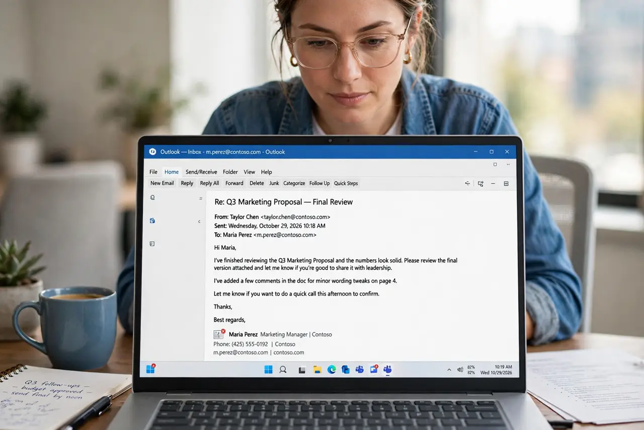 Step 1 in action for Signature Images Broken in Outlook: Confirm the red X is real.