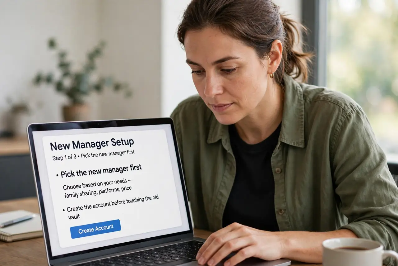 A person performing the first step of the guide: Pick the new manager first.