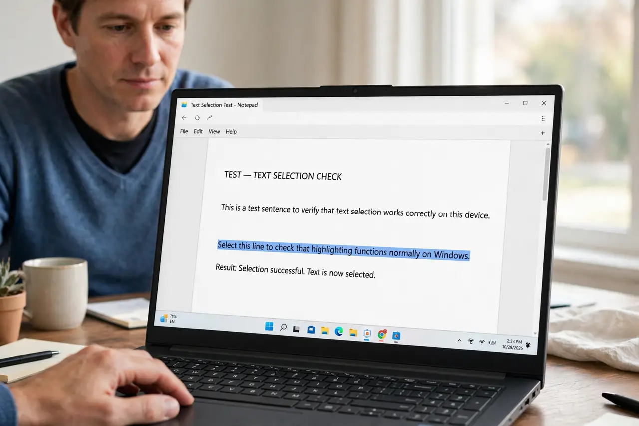 Step 1 in action for Can't Copy Text From a PDF: Test whether the text selects.