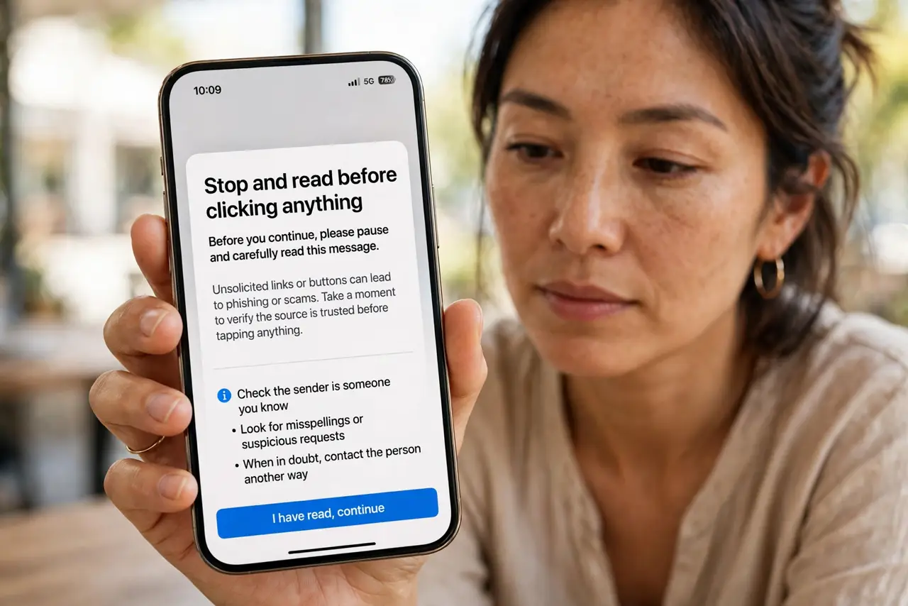 Person performing step 1 of Phishing Email Looks Like Your Bank? Spot It