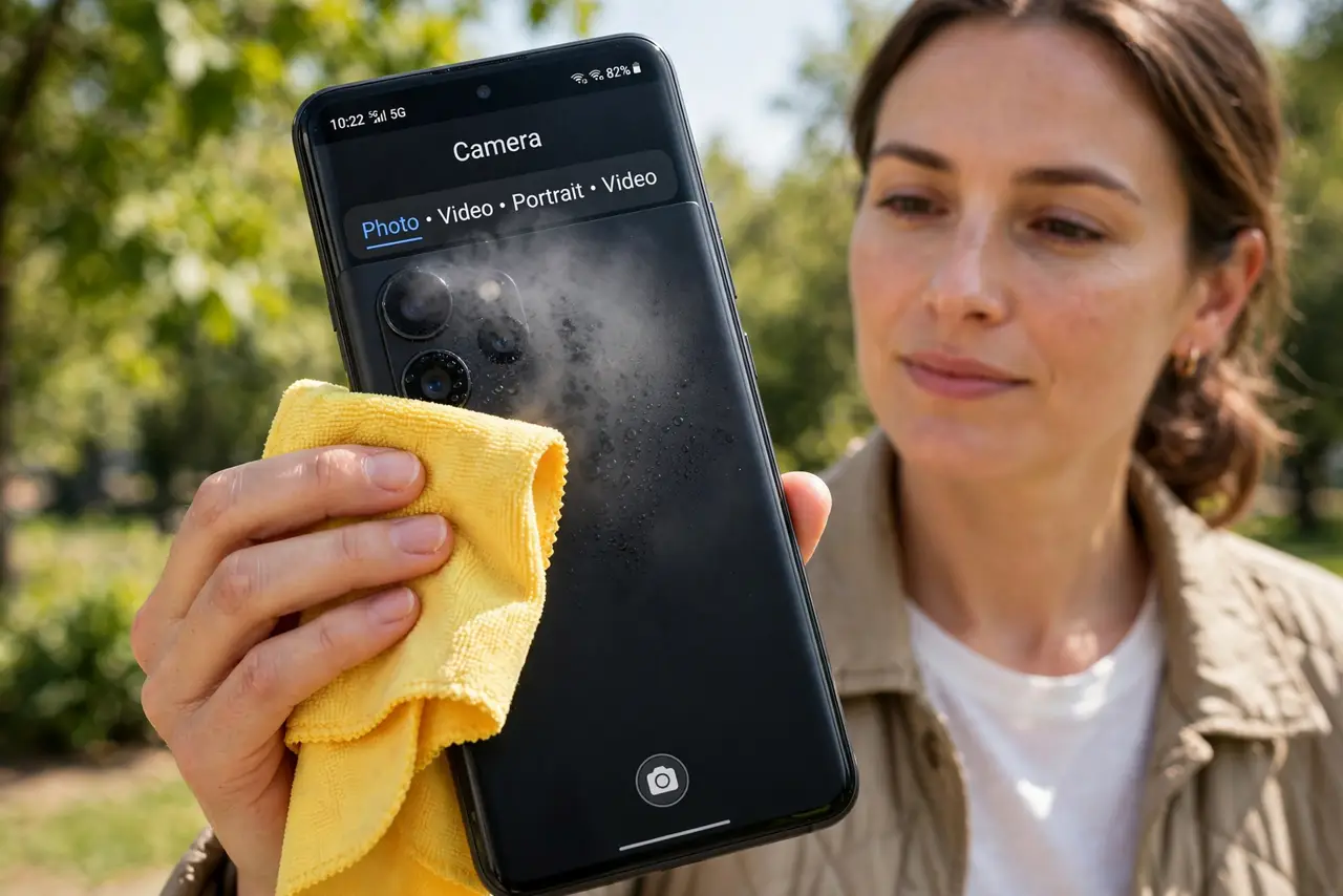 Your Phone Camera Lens Fogs After Rain — photo showing the situation described in the guide.