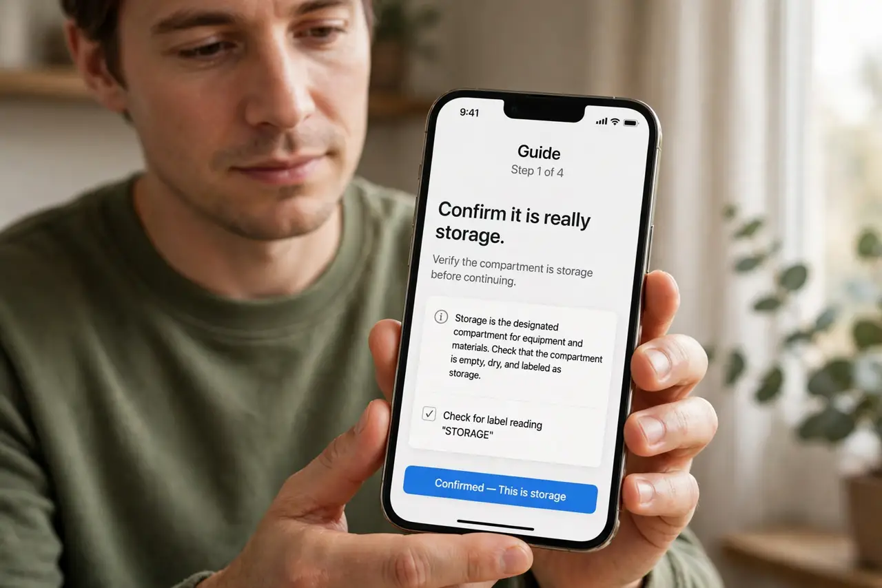 A person doing the guide's first step: Confirm it is really storage.
