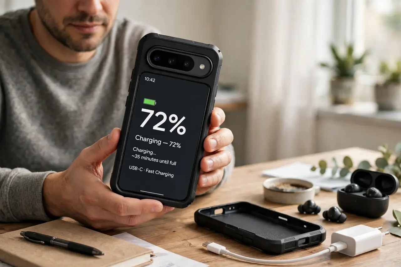 Your Phone Charges Slowly With Its Case On — photo showing the situation described in the guide.