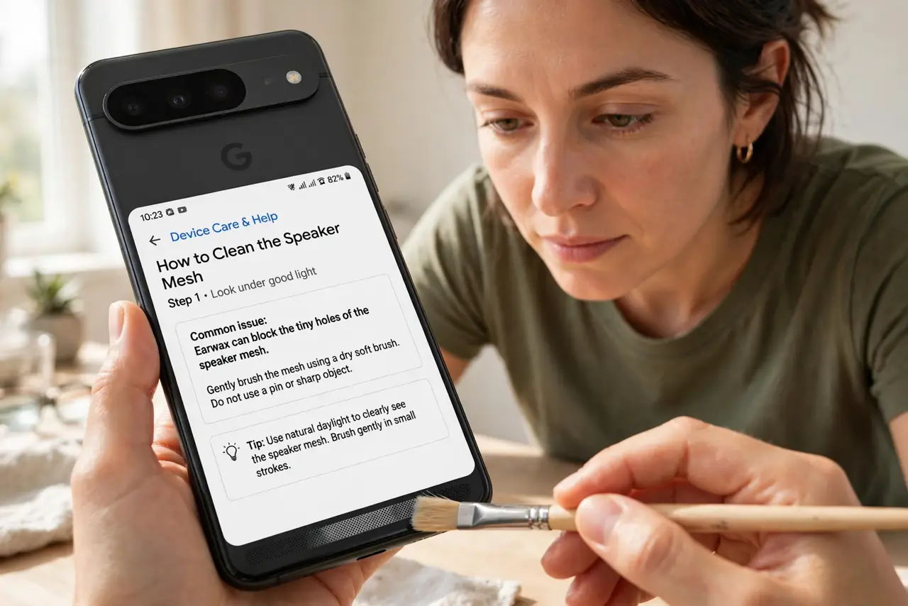 One Earbud Sounds Quieter Than the Other — step 1 being performed on the device.